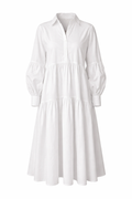 Alina White Shirt Dress mit Volants