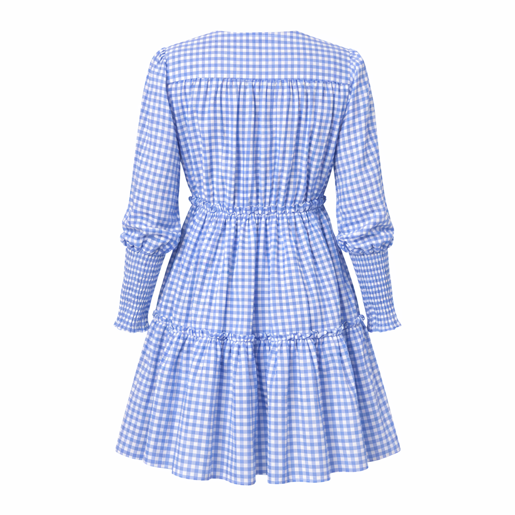 Mila Gingham Dress mit Rüschen