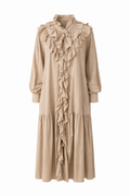 Mila Ruffle Dress in Beige