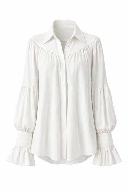 Bluse mit Volantärmeln