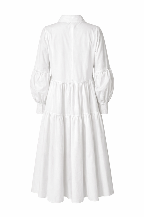 Alina White Shirt Dress mit Volants