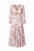 Elara Paisley Maxi Dress mit Cut-Out