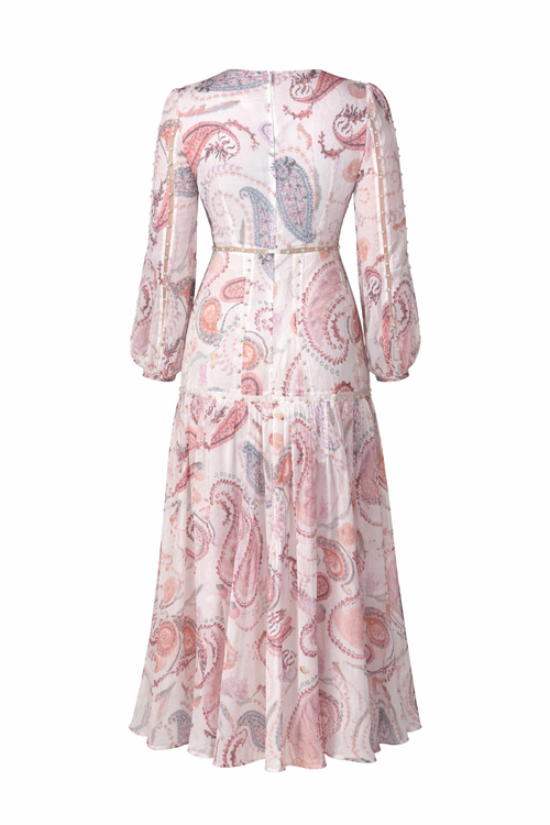 Elara Paisley Maxi Dress mit Cut-Out
