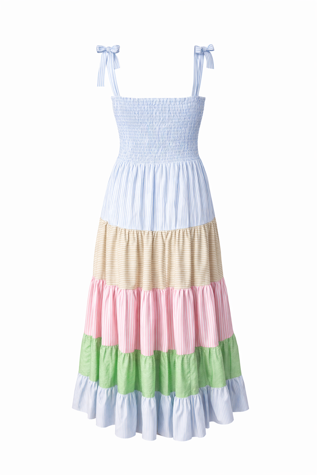 Luna Striped Maxi Dress mit Volants