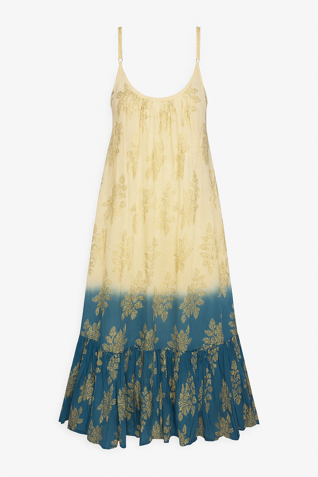 Maya - Maxikleid mit Goldprint und Farbverlauf