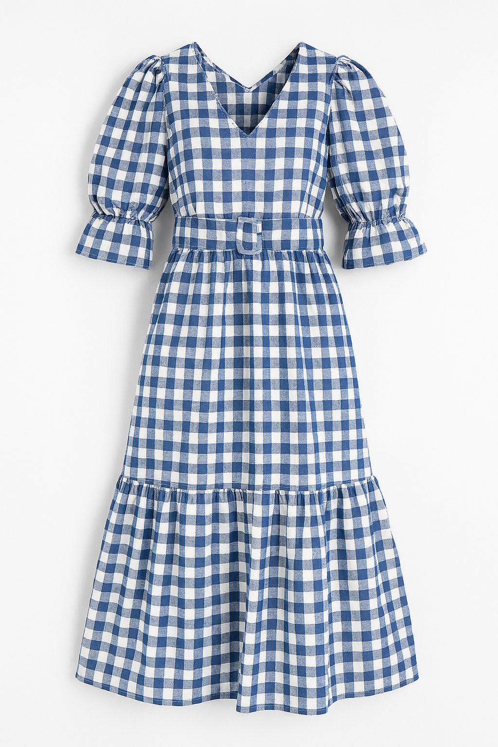 Charlotte – Luftiges Kleid mit Puffärmeln und Karoprint