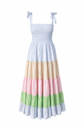 Luna Striped Maxi Dress mit Volants