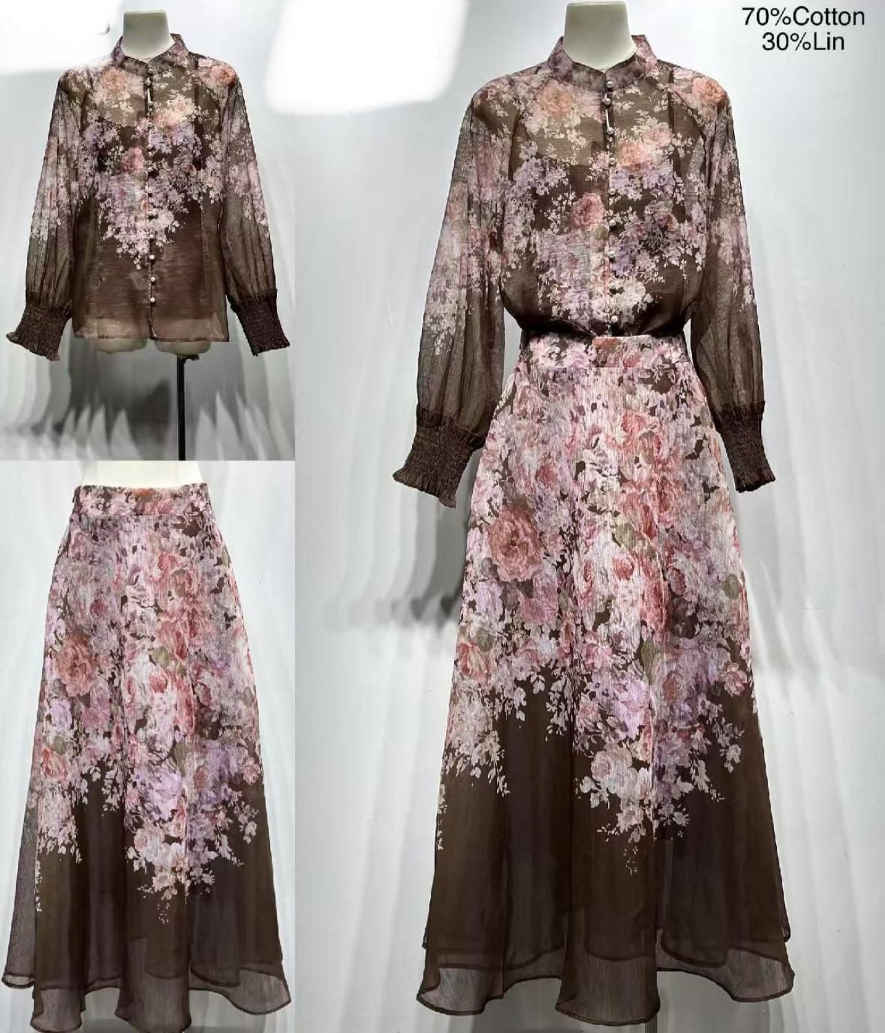 Vintage Bloom - Zweiteiliges Set mit Blumenprint