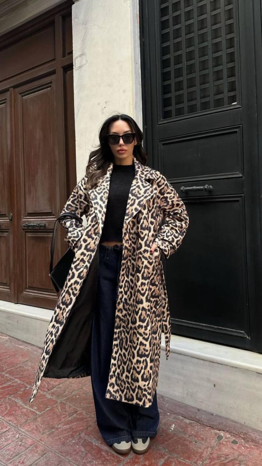 Savannah – Statement-Mantel im Leo-Look